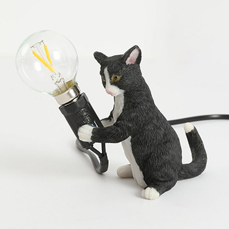Kitten Table Lamp Decorative Resin 1 Bulb Kids Room Lamp