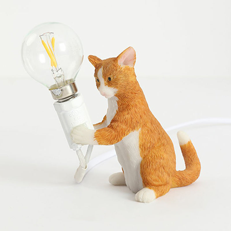 Kitten Table Lamp Decorative Resin 1 Bulb Kids Room Lamp