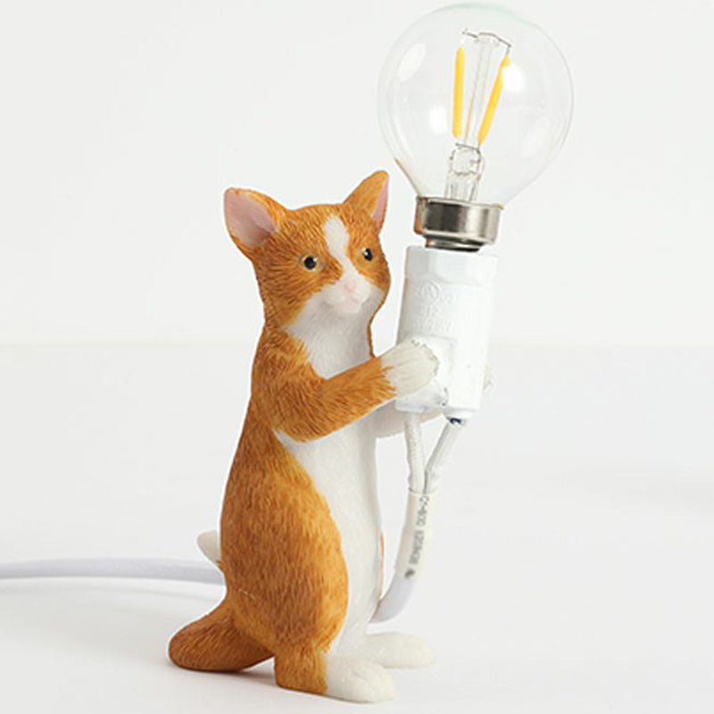 Kitten Table Lamp Decorative Resin 1 Bulb Kids Room Lamp