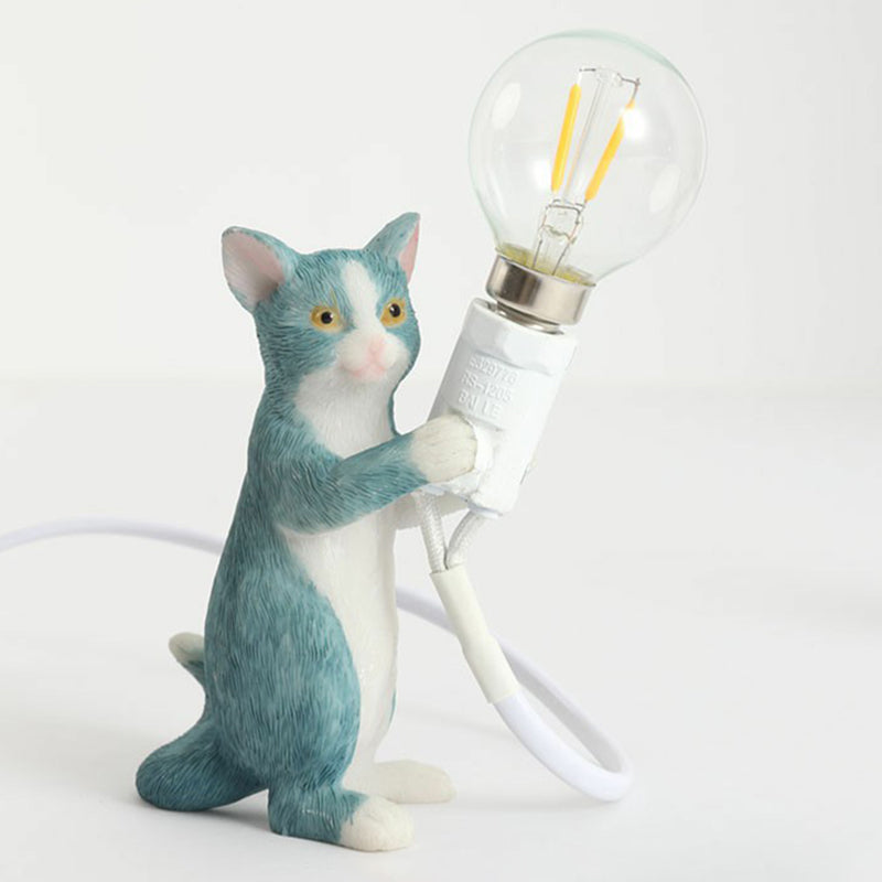 Kitten Table Lamp Decorative Resin 1 Bulb Kids Room Lamp