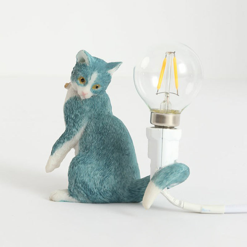 Kitten Table Lamp Decorative Resin 1 Bulb Kids Room Lamp
