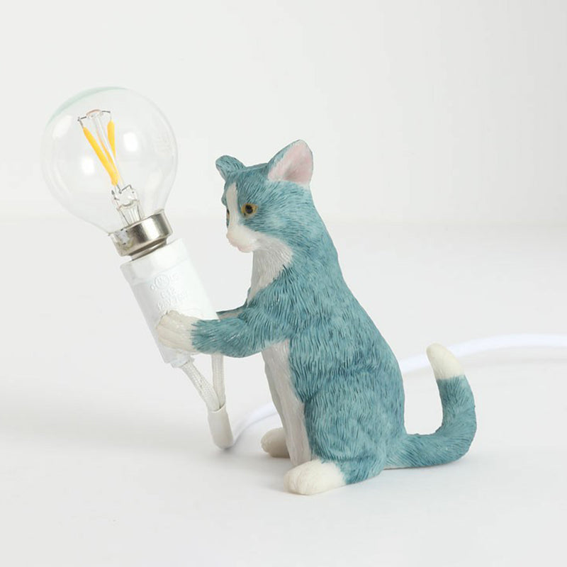 Kitten Table Lamp Decorative Resin 1 Bulb Kids Room Lamp