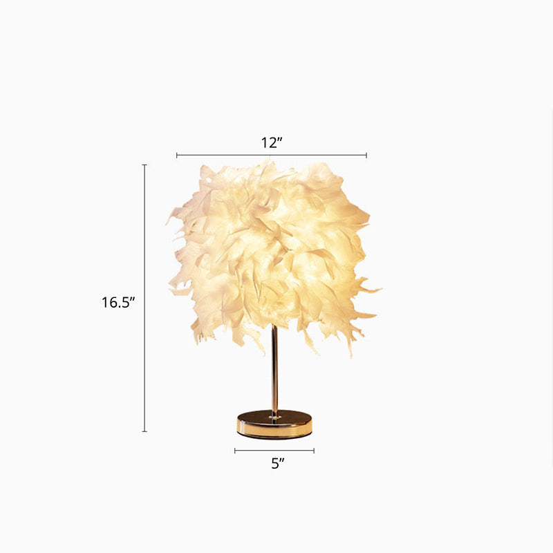 White Cylindrical Table Lamp Simplicity Single Bulb Design