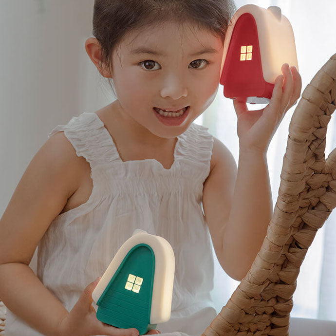 Modern Cartoon Snow House Silicone USB Rechargeable LED Table Lamp