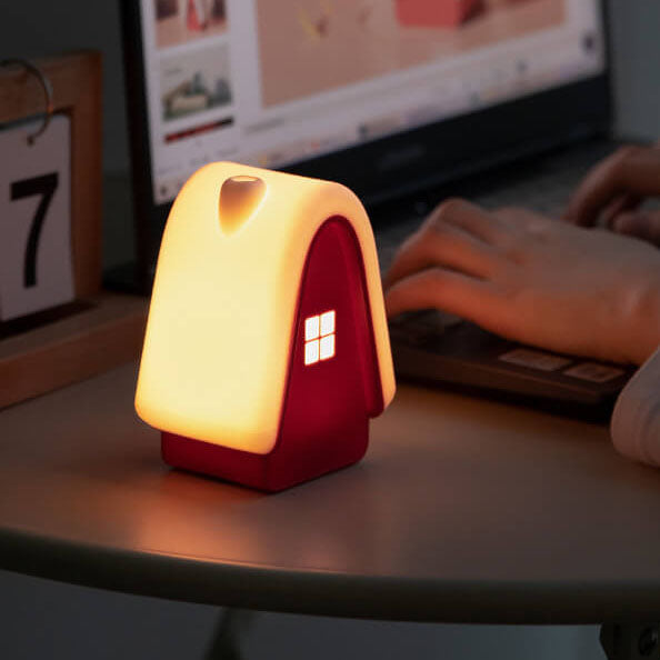 Modern Cartoon Snow House Silicone USB Rechargeable LED Table Lamp