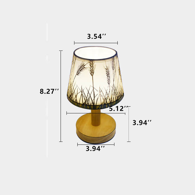Leinen Drum Shade LED Table Lamp - 1 Light, Modern Design