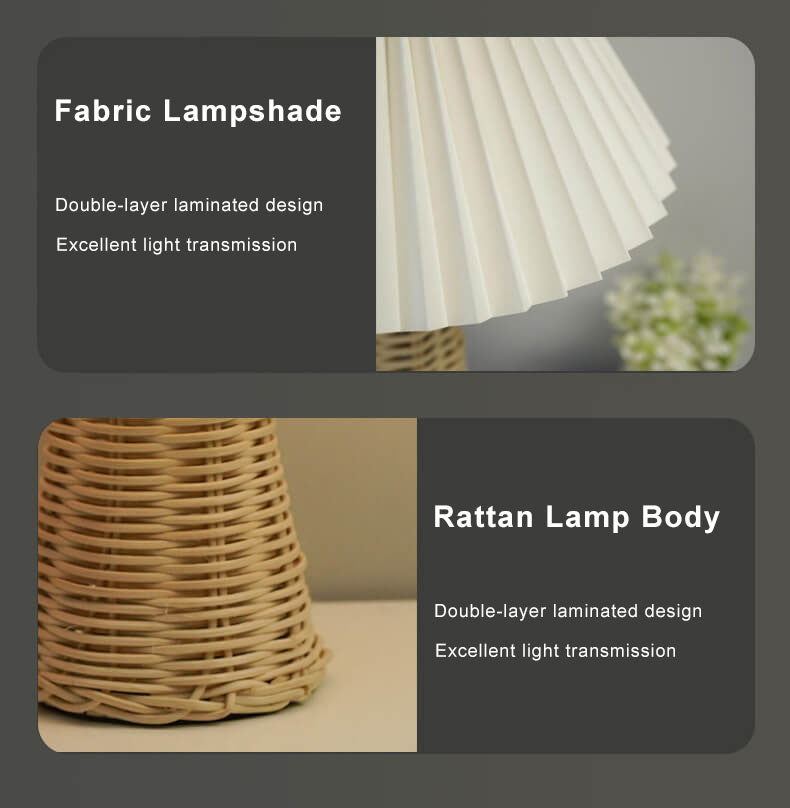 1-Light Table Lamp with Conical Folded Fabric Base