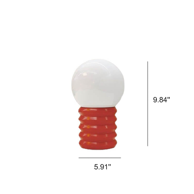 Orange Vintage Table Lamp with Solid Glass Shade