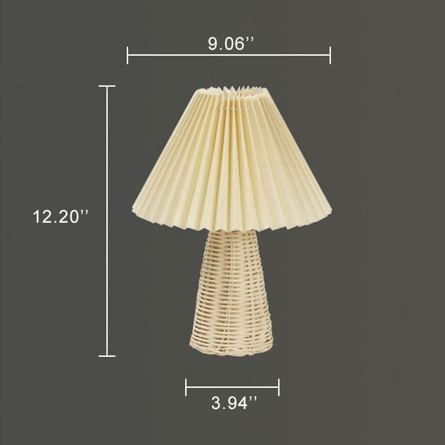 1-Light Table Lamp with Conical Folded Fabric Base