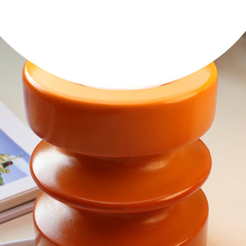 Orange Vintage Table Lamp with Solid Glass Shade