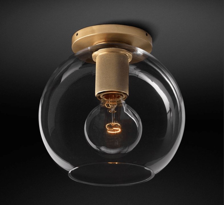 Simple Style Flush Mount Light - LED Brass Clear Glass
