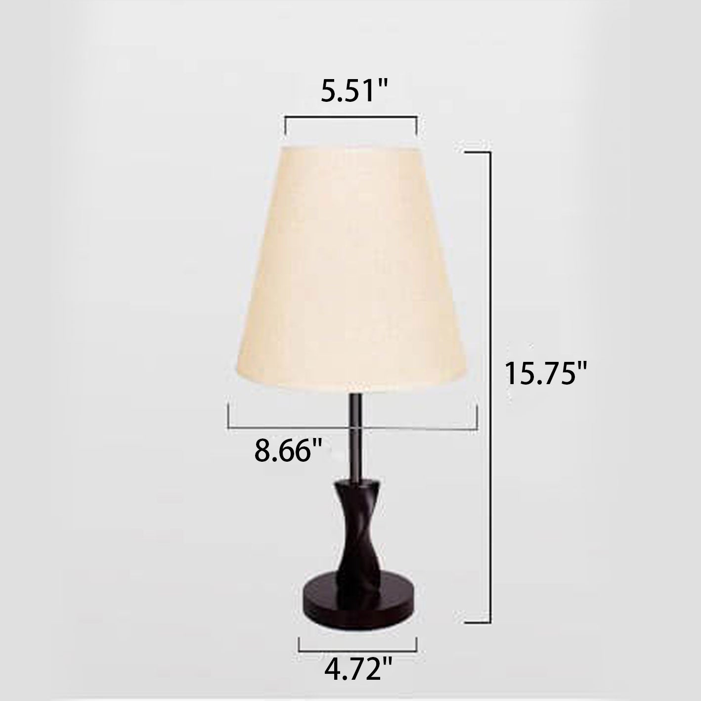 Moderne Minimalistische Solid Wood Fabric 1-Light Table Lamp