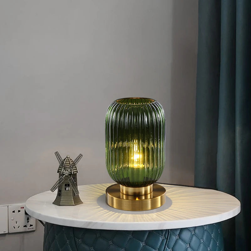 Nordic Glass Table Lamp – Modern Stained Glass Accent Light