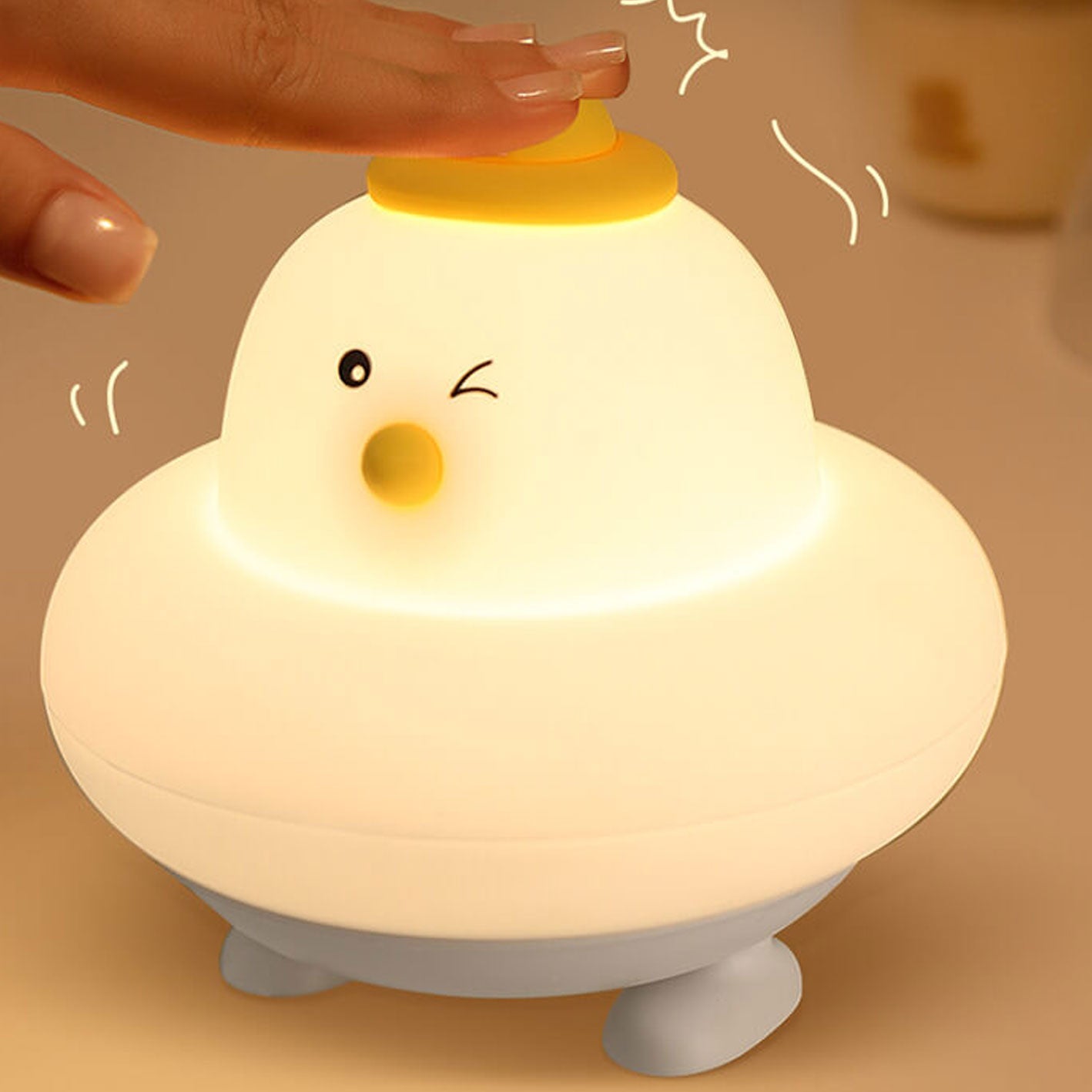 Funny Silicone Cute Little Chicken LED Night Light Table Lamp