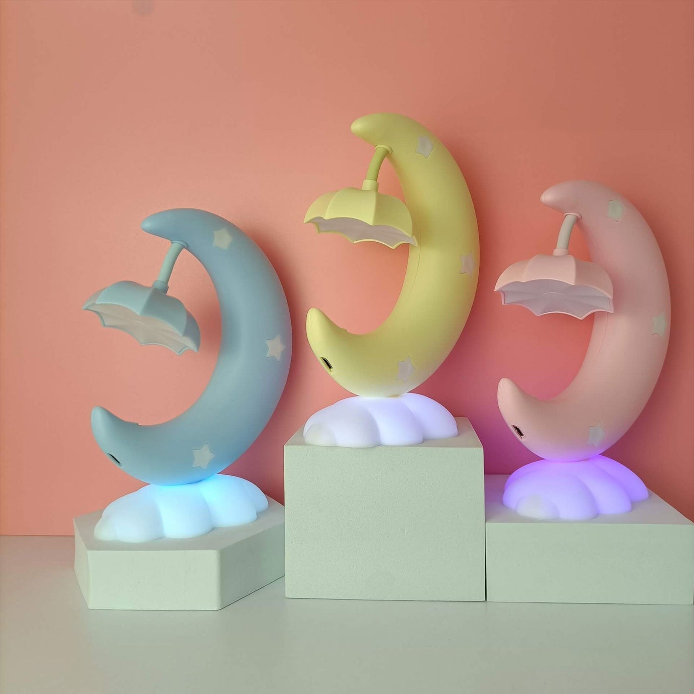 Cartoon Moon Boot Eye Protection Night LED Table Lamp