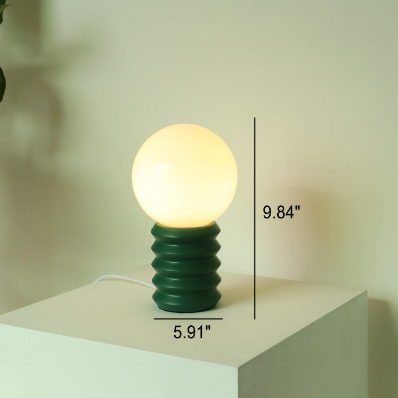 Orange Vintage Table Lamp with Solid Glass Shade