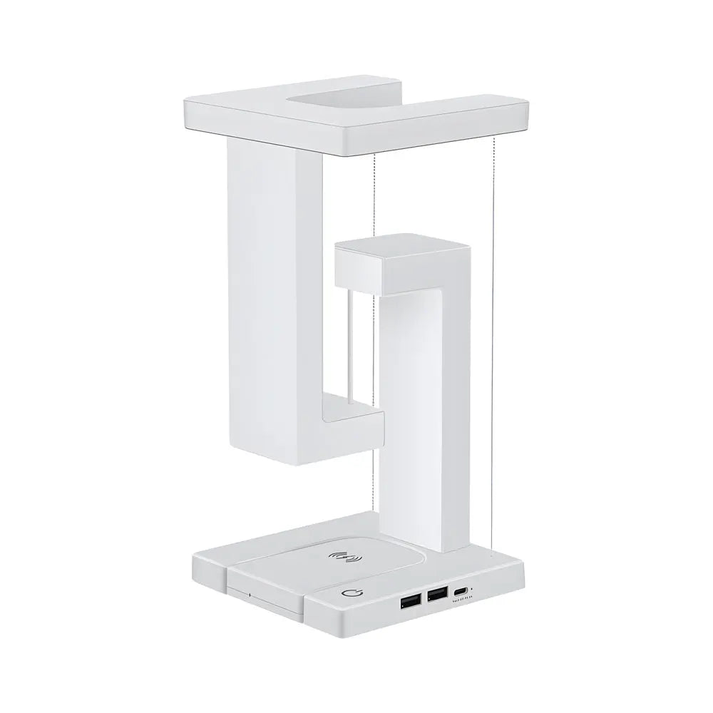 Levitating Anti-Gravity Table Lamp with Wireless Charging and LED Light