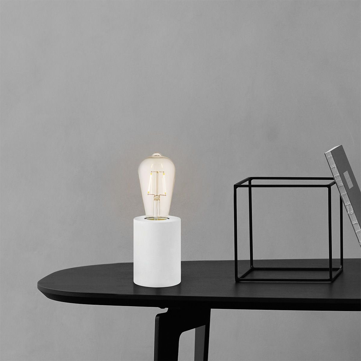 LumiCraft - Industrial White Table Lamp with E27 LED