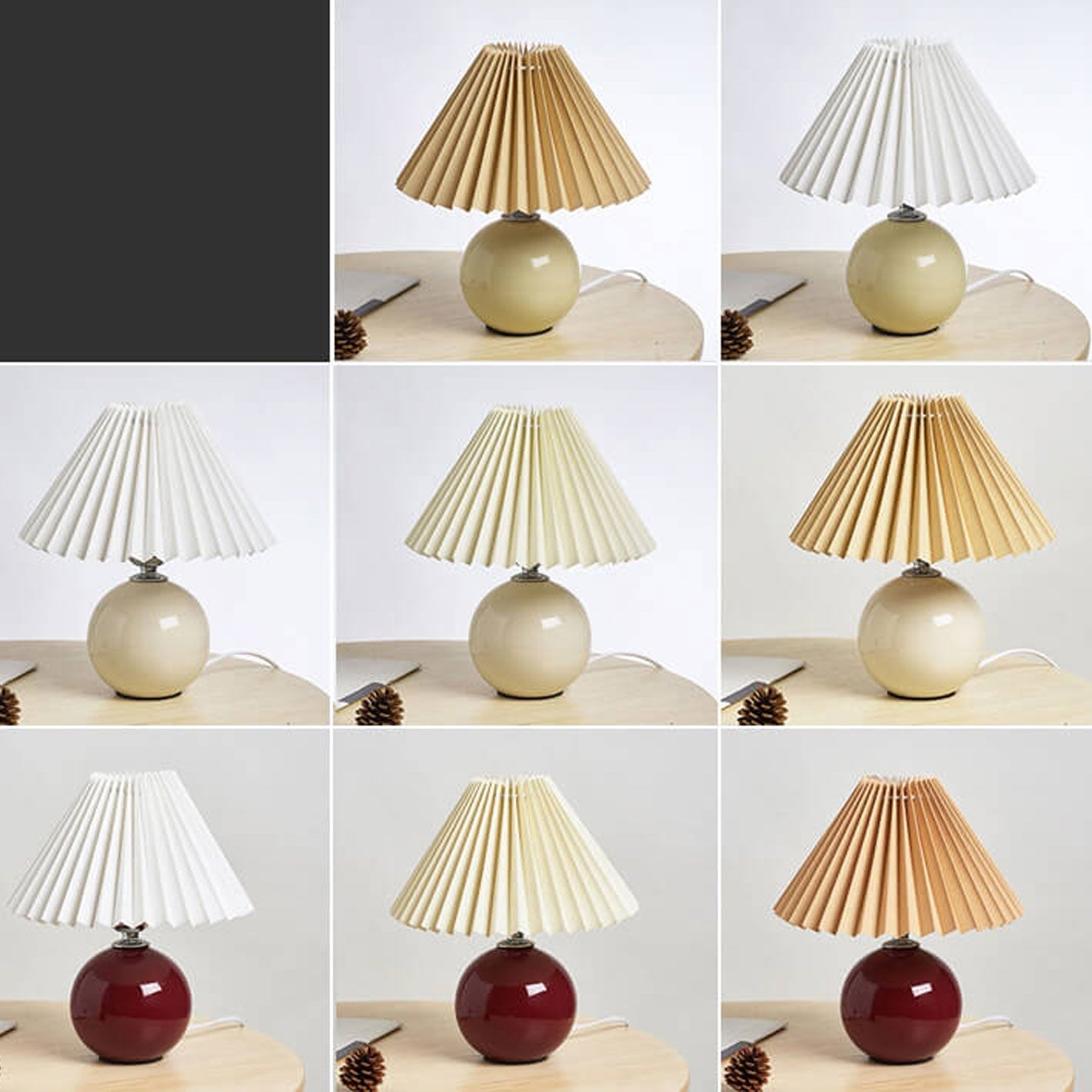 Minimalist Folded 1-Light Ceramic Table Lamp - LED Compatible