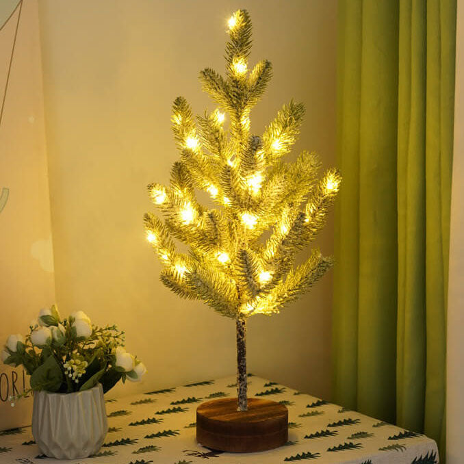 Christmas Decorative Cedar Needle Simulated Tree Light Battery Table Lamp