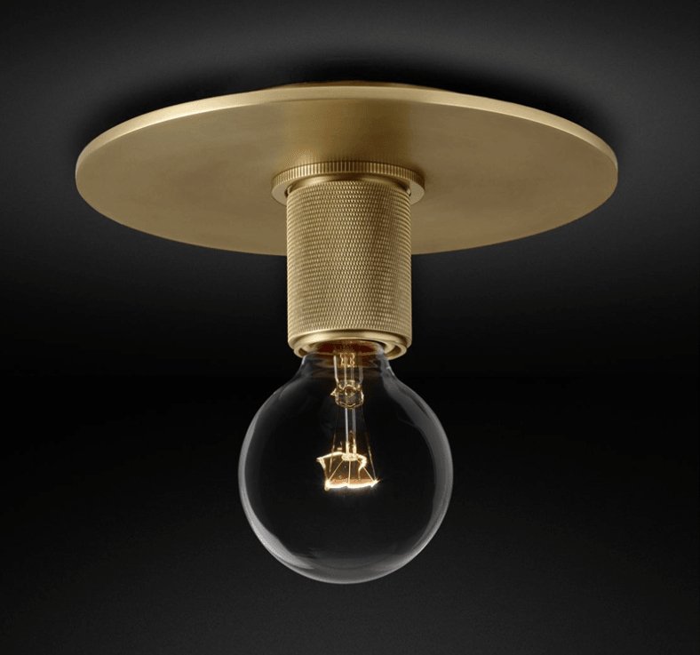 Simple Style Flush Mount Light - LED Brass Clear Glass