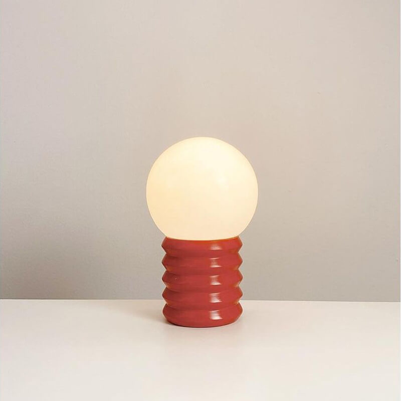 Orange Vintage Table Lamp with Solid Glass Shade