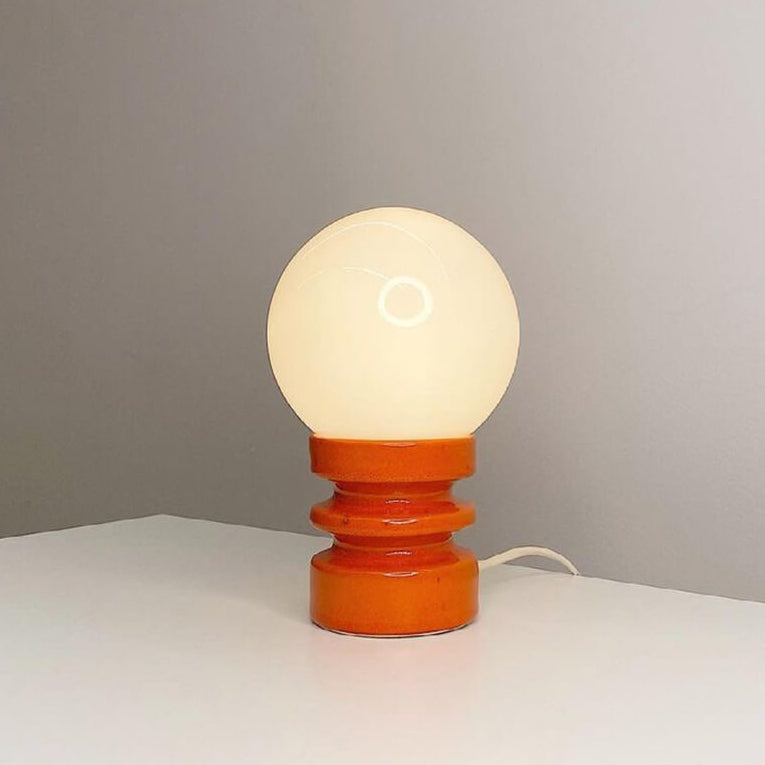 Orange Vintage Table Lamp with Solid Glass Shade