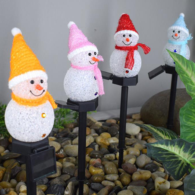 Solar-Powered LED Snowman Light - Christmas Yard Decoration
