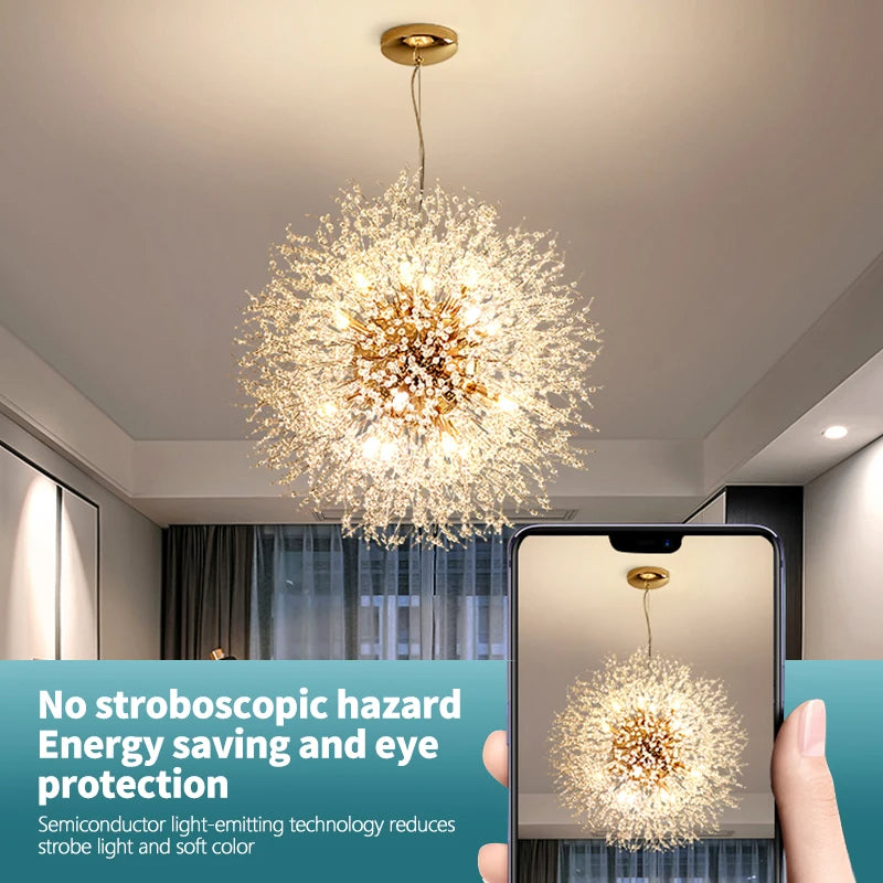 Luxury Crystal Chandelier LED Pendant Light - Modern Design