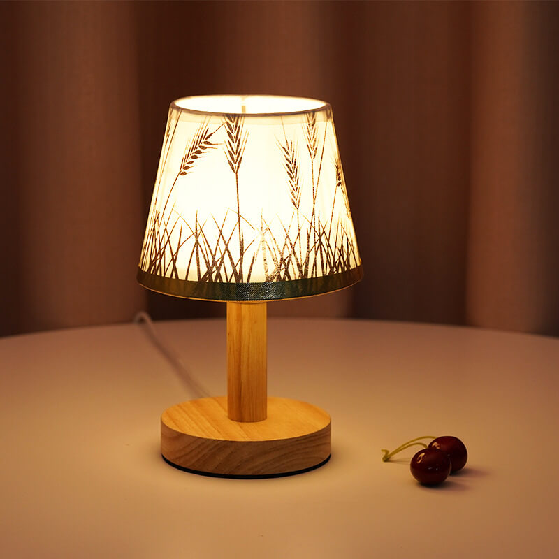 Leinen Drum Shade LED Table Lamp - 1 Light, Modern Design