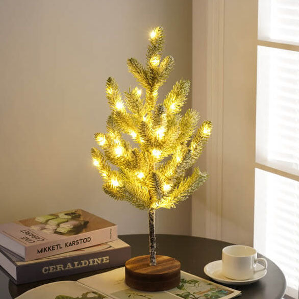 Christmas Decorative Cedar Needle Simulated Tree Light Battery Table Lamp