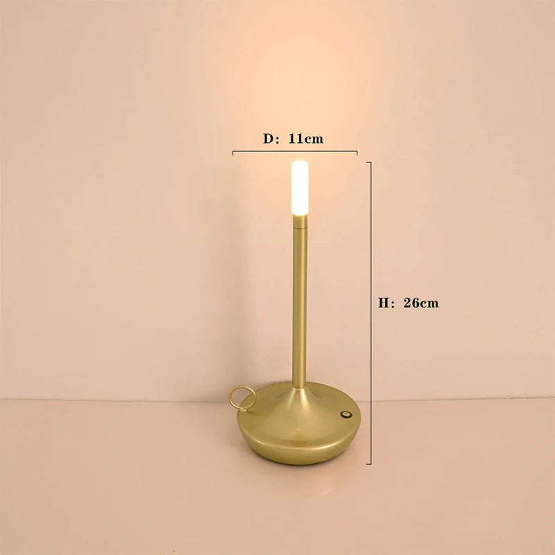 Rechargeable Candle Table Lamp - Modern Dimmable Light for Bedroom & Camping