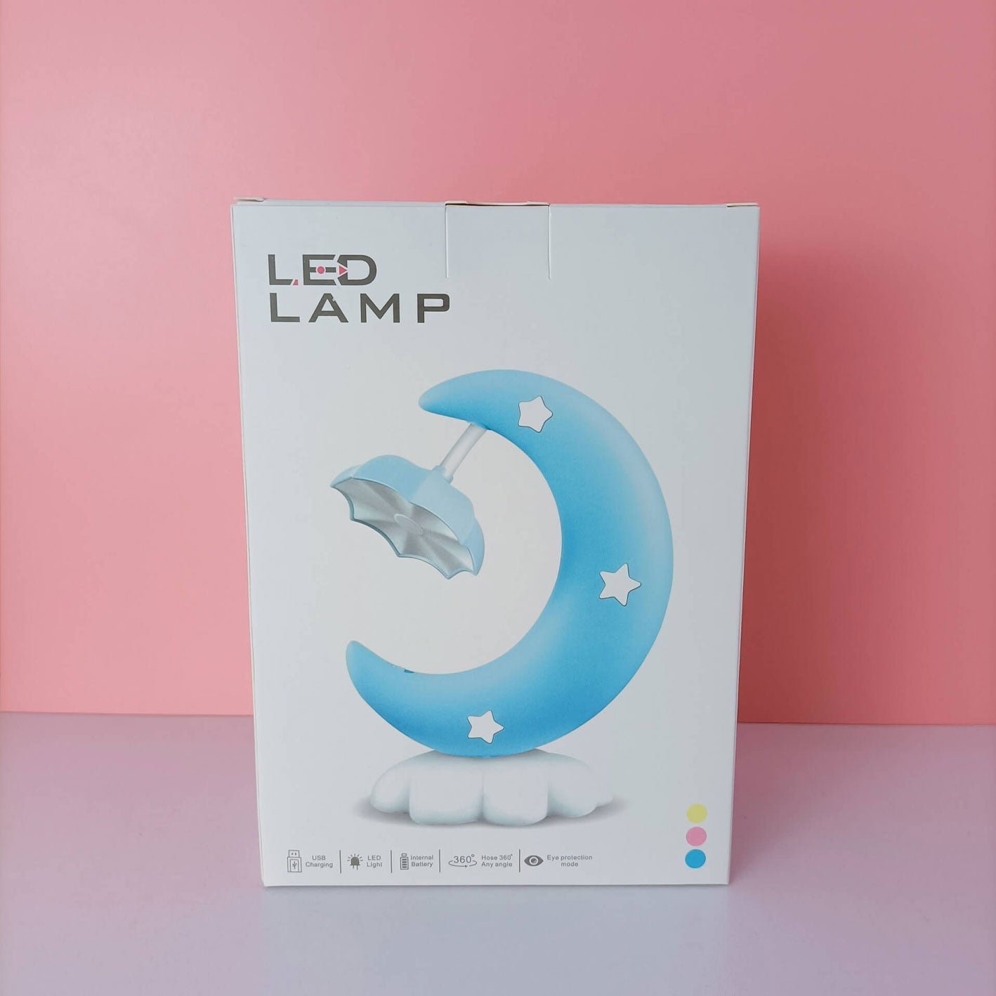 Cartoon Moon Boot Eye Protection Night LED Table Lamp