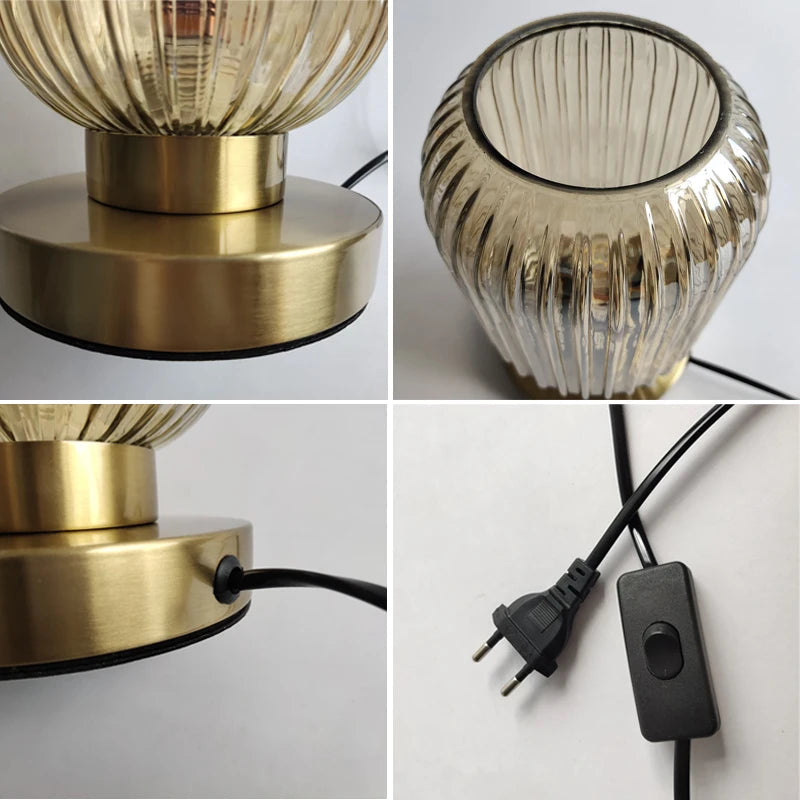 Nordic Glass Table Lamp – Modern Stained Glass Accent Light