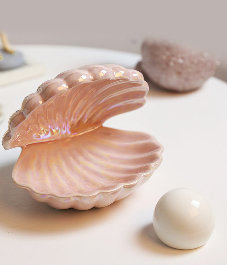Ceramic Pearl Night Light - Elegant Shell Design, Gift Idea