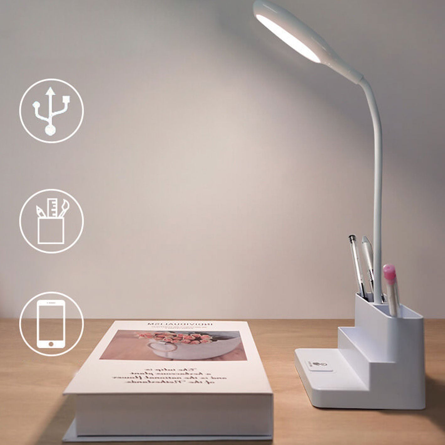 Multifunctional Touch Pen USB Rechargeable Reading Lamp