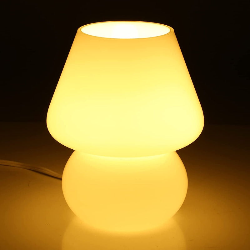 Murano Glass Mushroom Lamp Vintage Style Table Light E12 LED Nightstand Decor