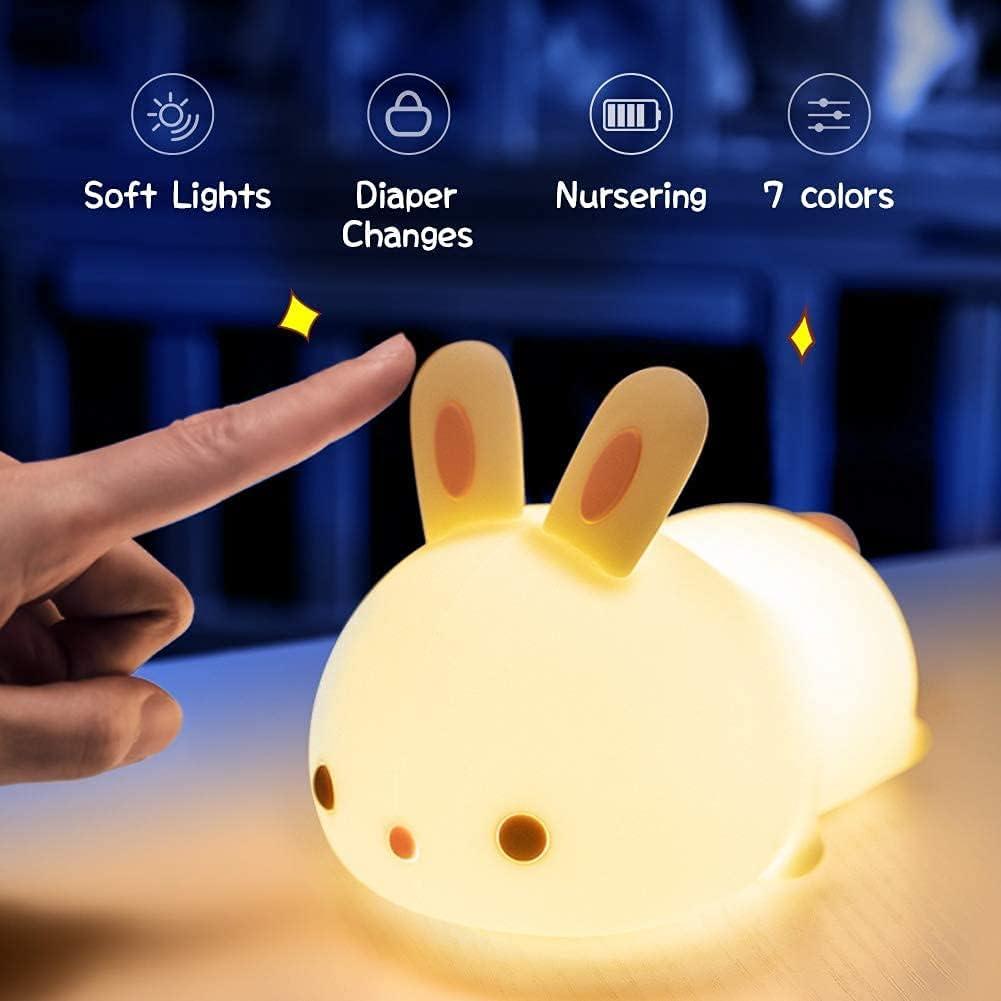 Bunny Touch Sensor LED Night Lamp - Colour Changing Childrens Light