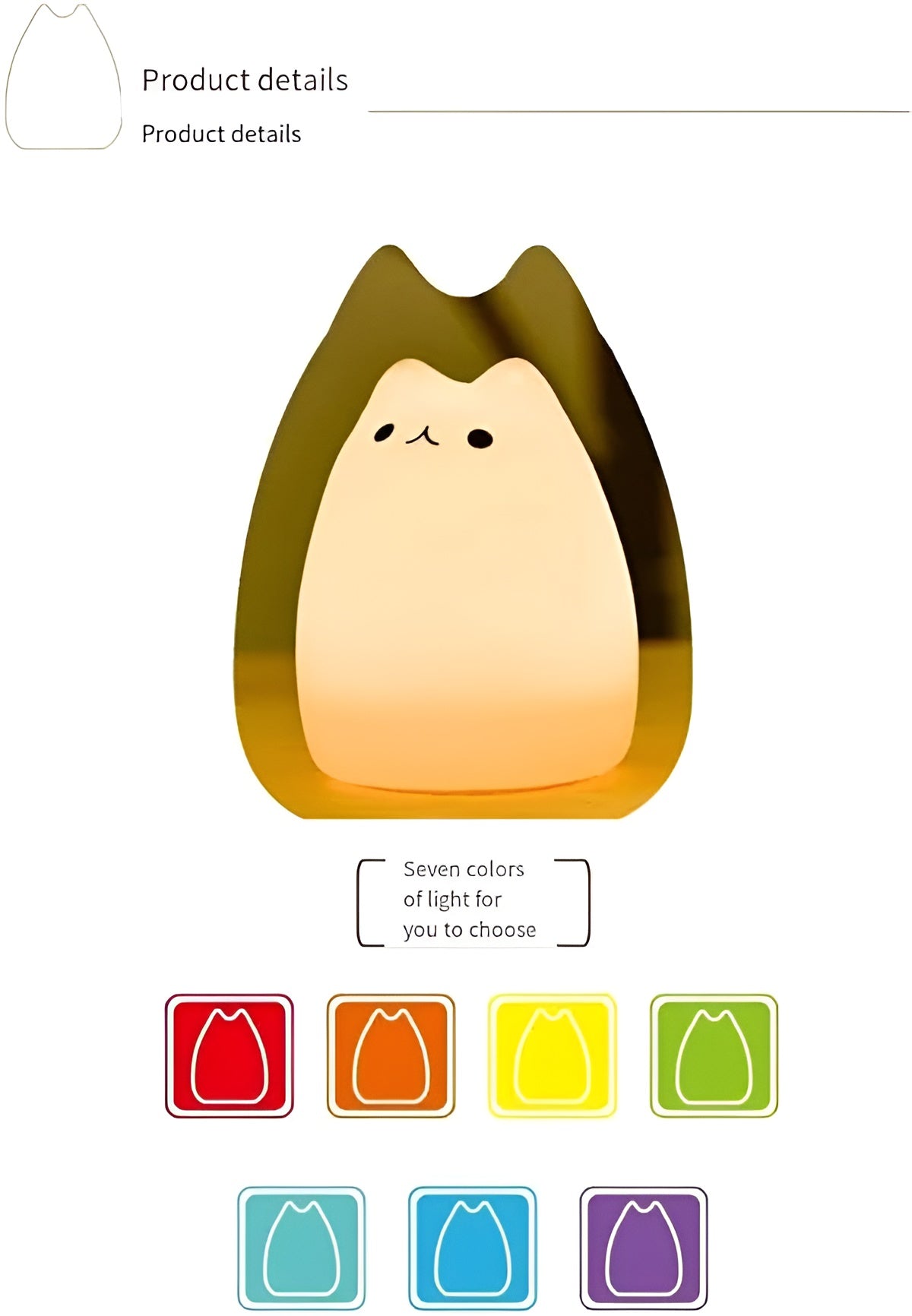 Kids Night Light – Dreamy Cat LED Lamp, Rechargeable Silikon