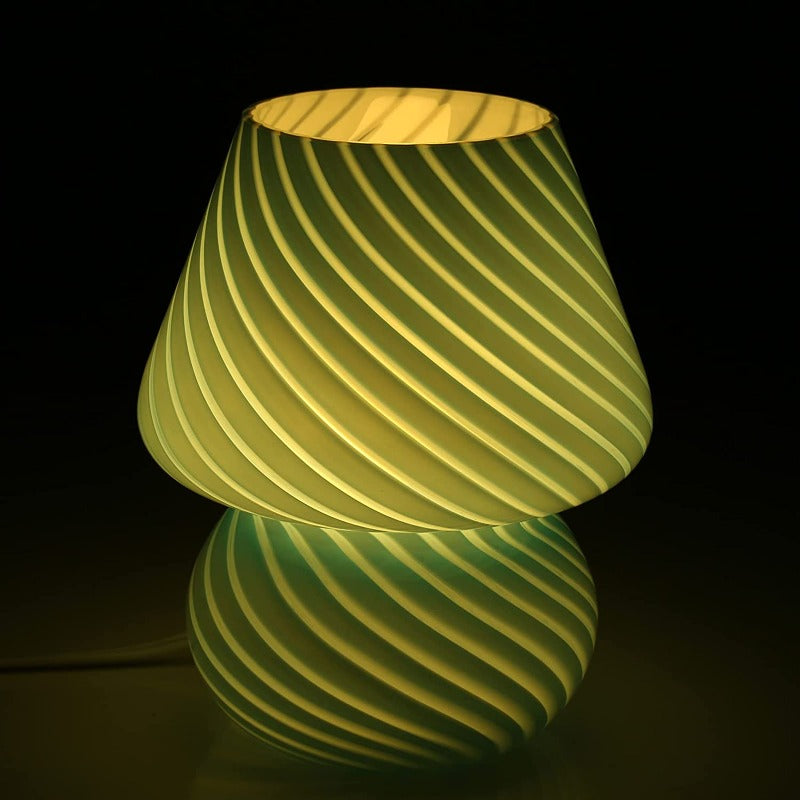 Murano Glass Mushroom Lamp Vintage Style Table Light E12 LED Nightstand Decor