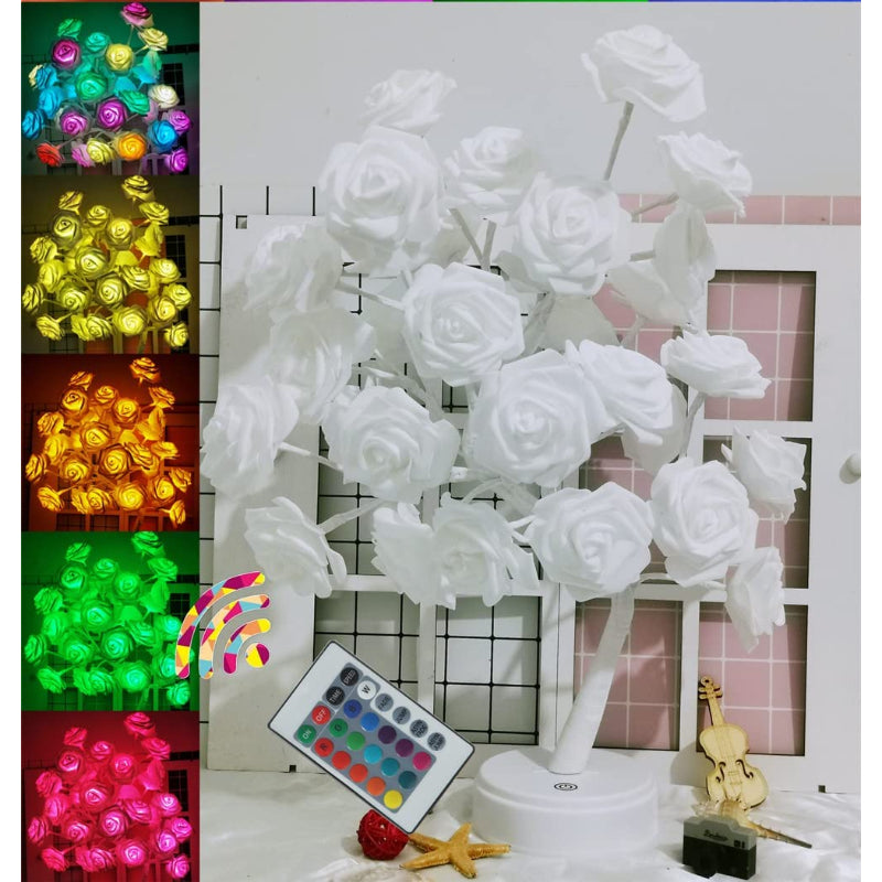Rose LED Table Lamp with Remote - 16 Color Changing, Ideal Gift for Girls and Women, Perfect for Holiday and Party Room Decor