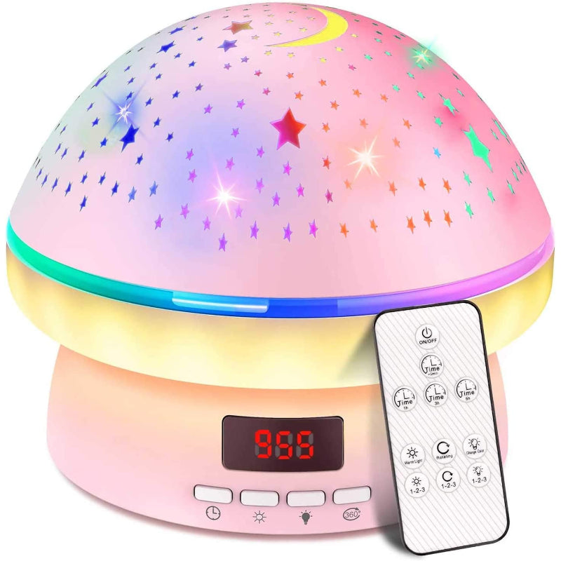 Kids Star Projector Night Light Toy for Ages 3-8, LED Timer Rotating Light with 16 Colors, Kawaii Gifts for Children 2-9 Years