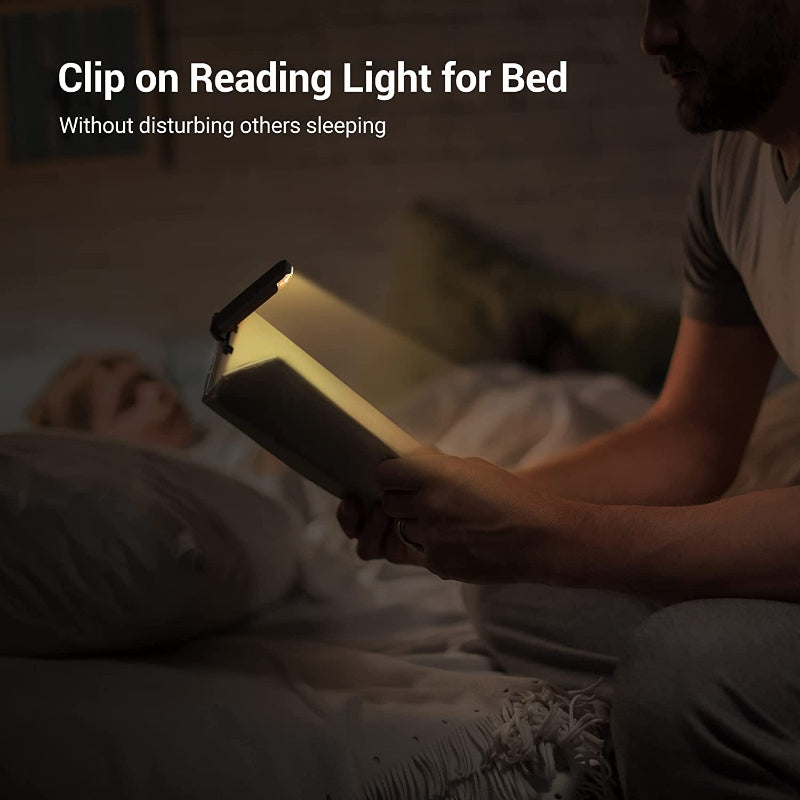 Rechargeable Book Light for Reading in Bed, Warm White, Adjustable Brightness for Eye Protection, LED Clip-On Reading Light for Kids, Portable Bookmark Lamp