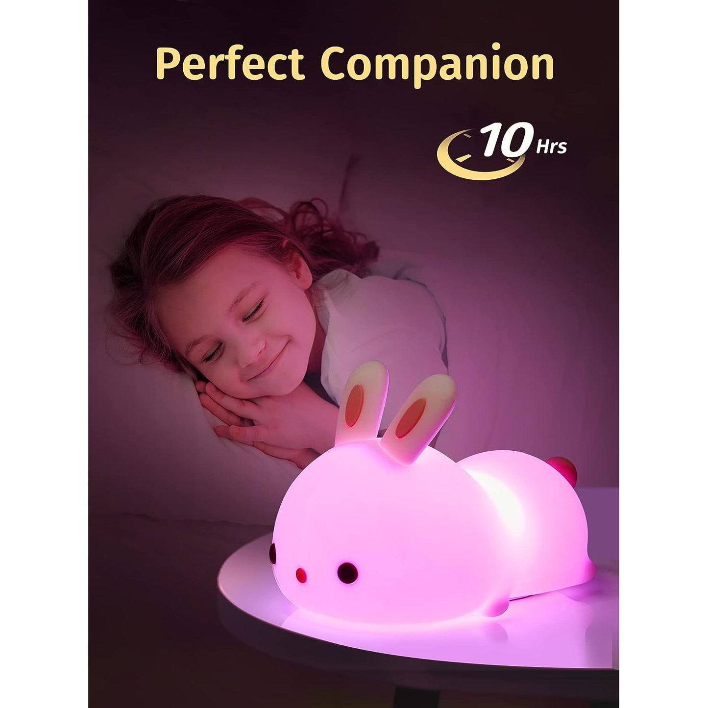 Bunny Touch Sensor LED Night Lamp - Colour Changing Childrens Light