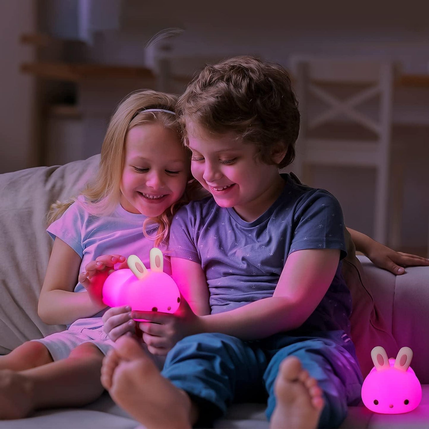 Bunny Touch Sensor LED Night Lamp - Colour Changing Childrens Light