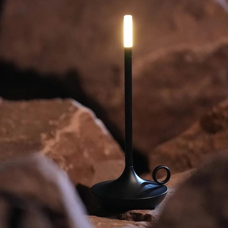 Rechargeable Candle Table Lamp - Modern Dimmable Light for Bedroom & Camping