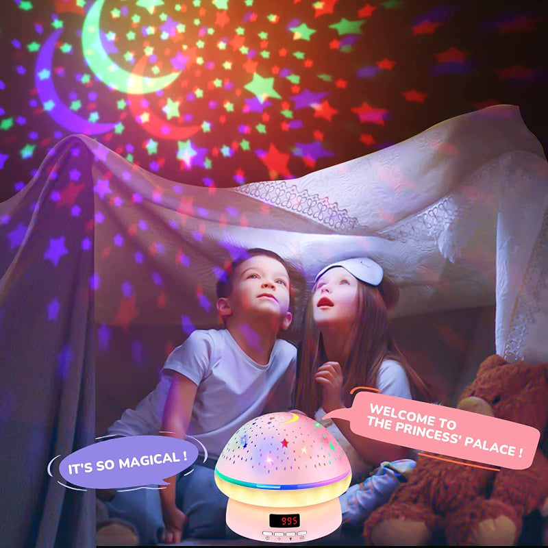 Kids Star Projector Night Light Toy for Ages 3-8, LED Timer Rotating Light with 16 Colors, Kawaii Gifts for Children 2-9 Years