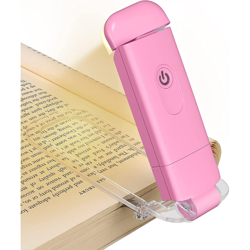 Rechargeable Book Light for Reading in Bed, Warm White, Adjustable Brightness for Eye Protection, LED Clip-On Reading Light for Kids, Portable Bookmark Lamp
