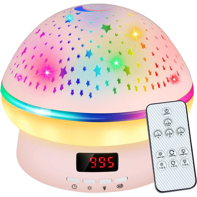Kids LED Star Projector Night Light with Remote, Gifts for 3-10 Year Old Girls, Pink Room Decoration, Timer Function