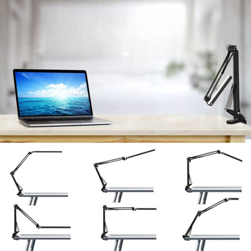 LED Desk Lamp, Adjustable Eye-Caring Clamp Light with 3 Color Modes, 10 Brightness Levels, Memory Function, Home Desk Lamp